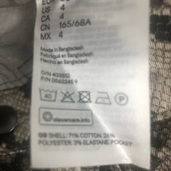 H&M Snake Print Brown Tan Skinny Pants Size 4 - Picture 4 of 4